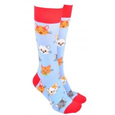 Cute Cat Socks - Pale Blue